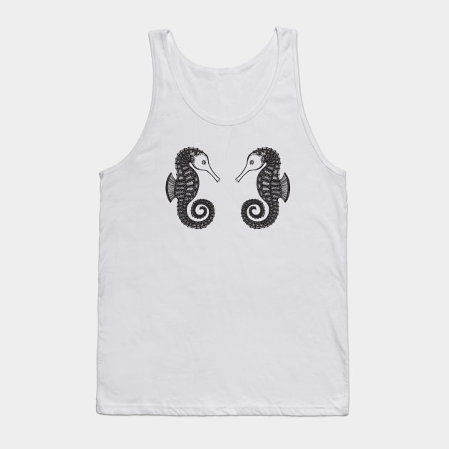 Seahorses in Love - cool and cute animal design - light colors Tank Top by Green Paladin